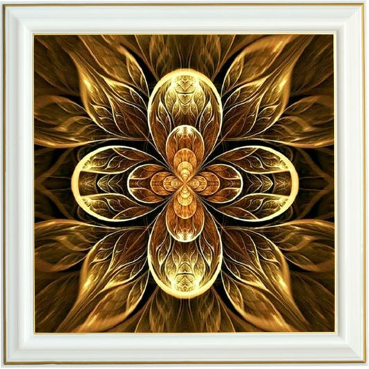 Diamond Painting - Fleur Dorée en Symétrie