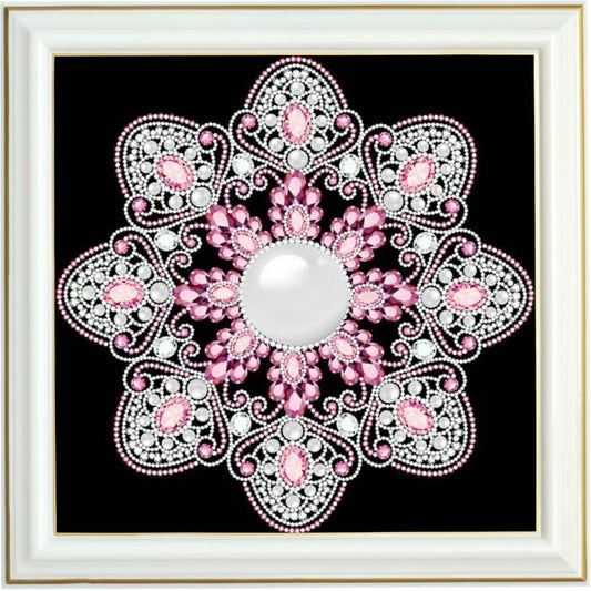 Diamond painting - Mandala précieux rose et perle