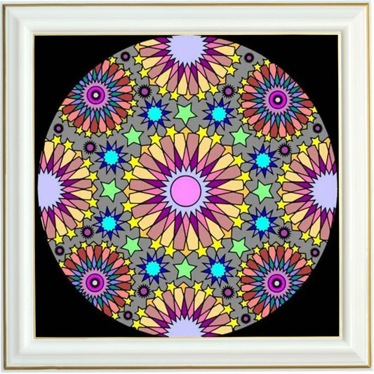 Diamond painting - Mandala Étoilé Multicolore