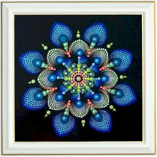 Diamond Painting - Mandala Bleu Éclatant