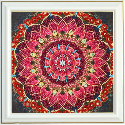 Diamond Painting - Mandala Rubis et Émeraudes