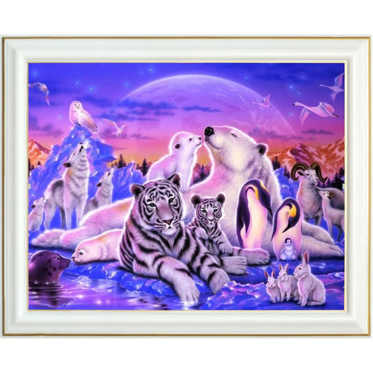 Broderie diamant - Animaux du froid