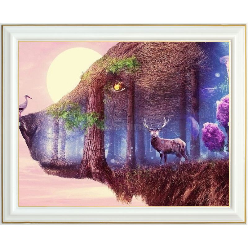 Broderie diamant - La vision de l'ours