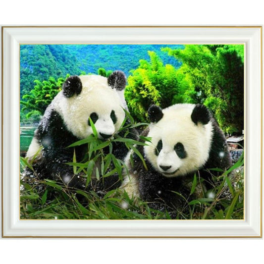 Peinture diamant - Couple de Panda
