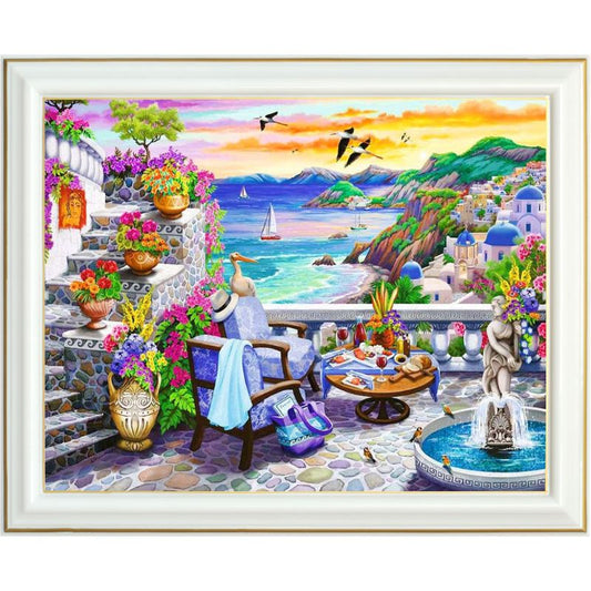Diamond painting - Patio grecque