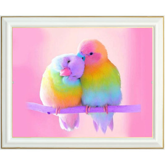 Broderie diamant - Perroquets arc-en-ciel