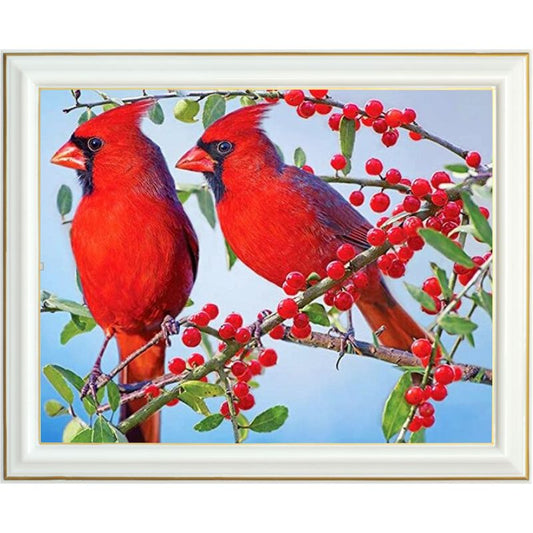 Broderie diamant - Cardinal rouge