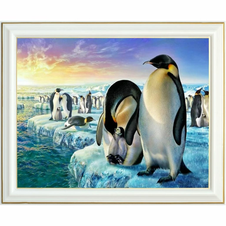 Broderie diamant - Famille pingouin en antarctique