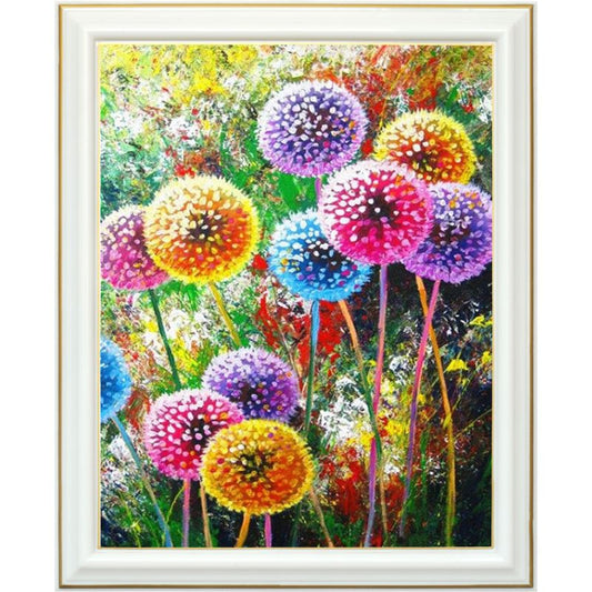 Broderie diamant - Pissenlits multicolores