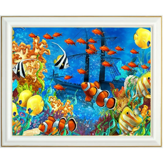 Diamond painting - Ballet de poissons clowns