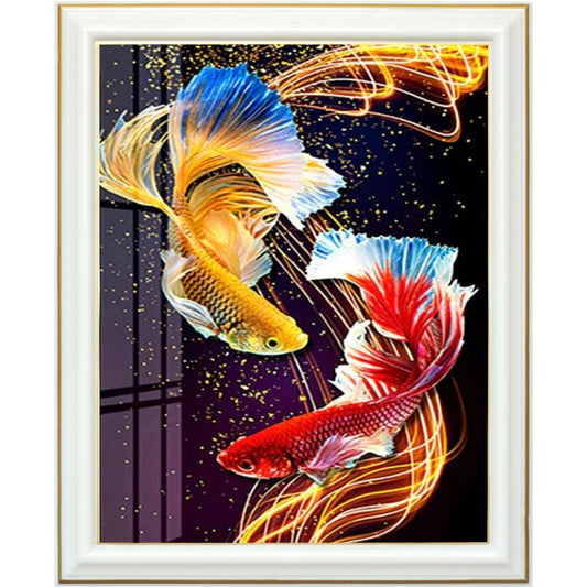 Broderie diamant - Poissons magiques