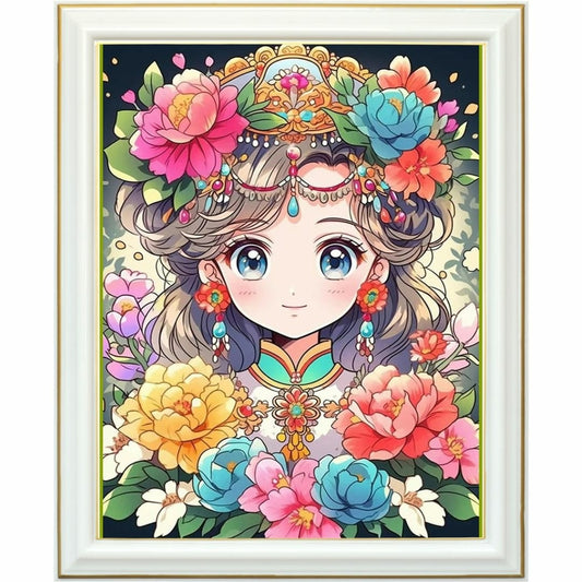 Diamond painting - Princesse florale manga
