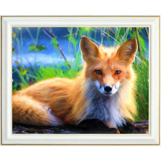 Broderie diamant - Renard magnifique