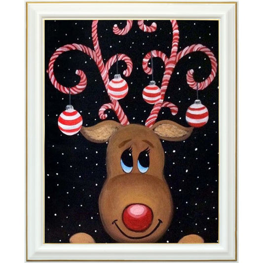 Broderie diamant - Petit cerf de Noël