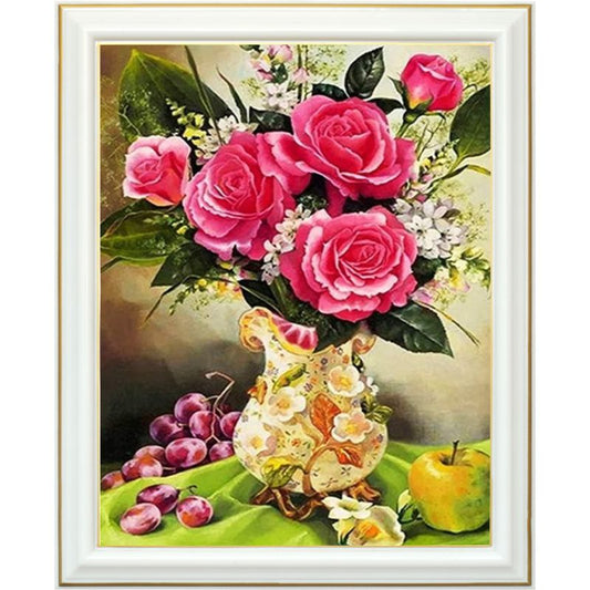 Diamond painting- Vase de roses