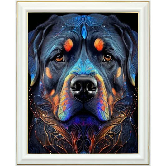 Diamond painting - L'Éclat féroce du Rottweiler