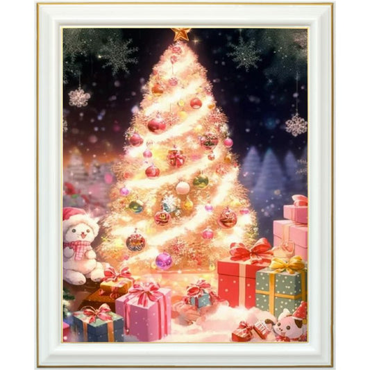 Kit Diamond Painting - Arbre de Noël scintillant avec cadeaux