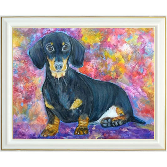 Peinture diamant - Teckel multicolore