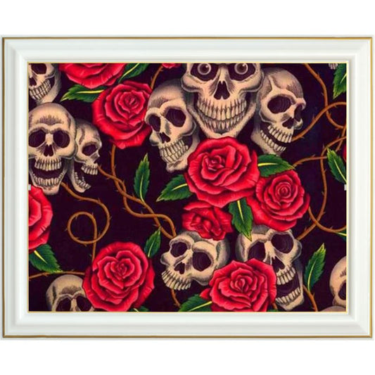 Broderie diamant - Roses de la mort