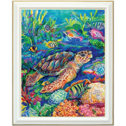 Broderie diamant - Peinture de tortue