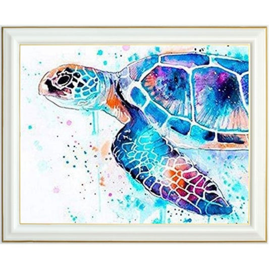 Broderie diamant - Tortue aquarelle