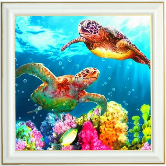 Broderie diamant - Tortues et corail