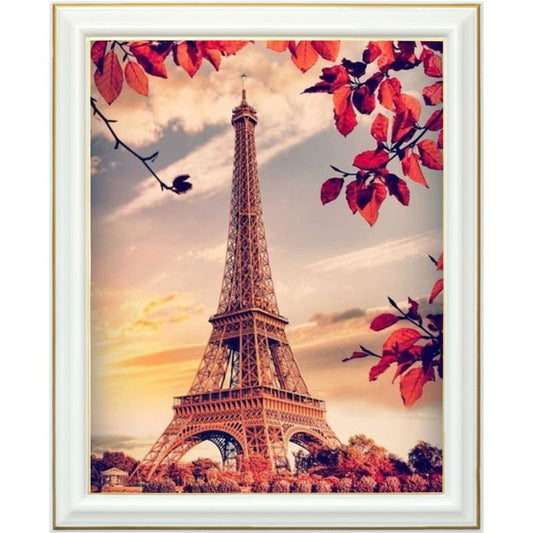 Broderie diamant - Tour Eiffel en automne