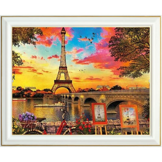 Broderie diamant - Tour Eiffel et la Seine