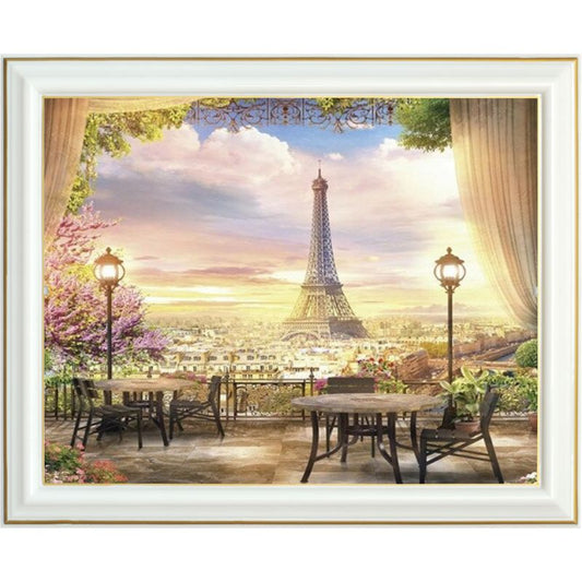 Broderie diamant - Vue sur la Tour Eiffel