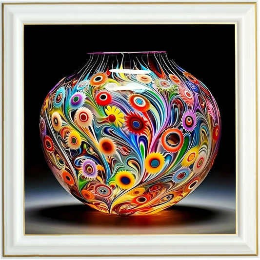Diamond Painting AB - Vase Floral en Vitrail