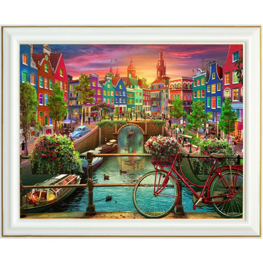 Broderie diamant - Vélo hollandais