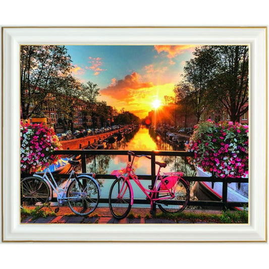 Broderie diamant - Ballade sur le canal