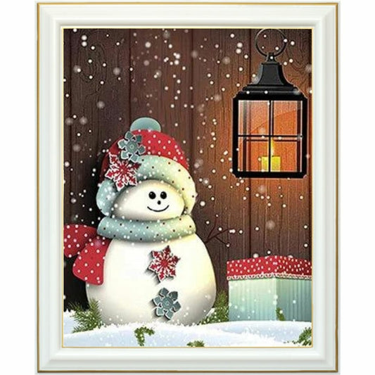 Broderie diamant - Bonhomme de neige