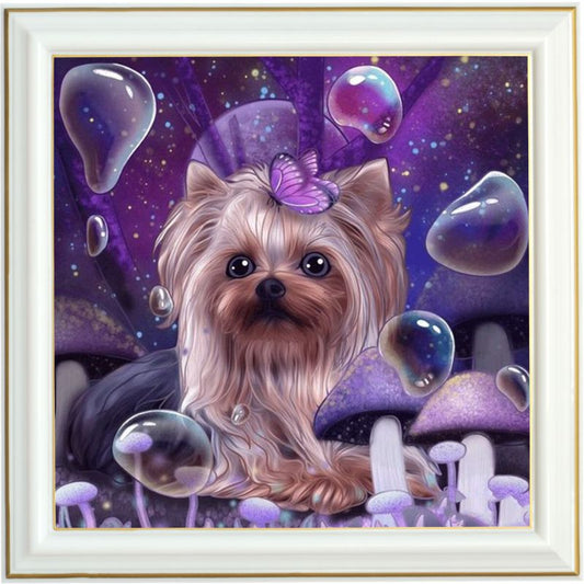 Diamond painting - Yorkshire et champignon