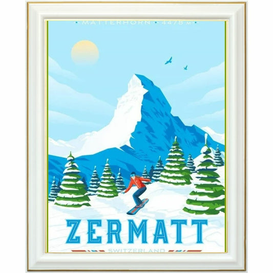 Diamond painting - Aventure hivernale à Zermatt